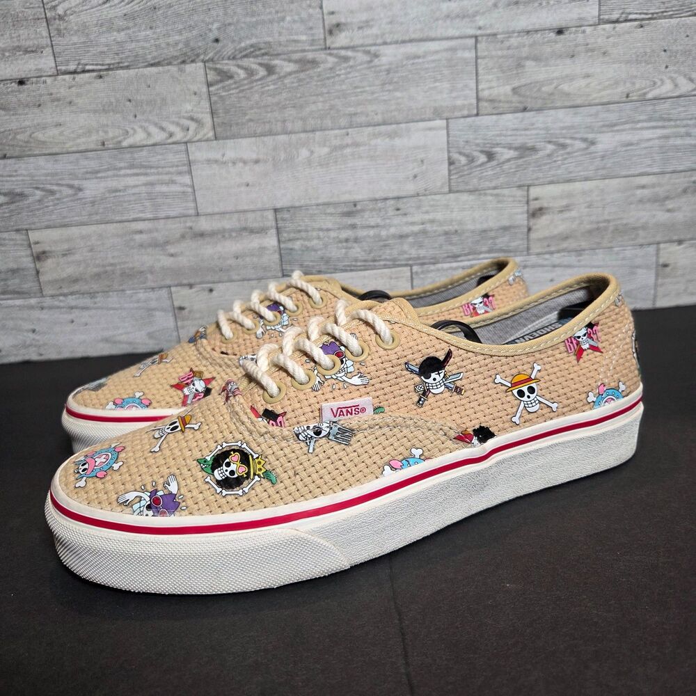 Vans x One Piece Authentic Straw Hat Sneakers Mens 7.5 Womens 9 Anime